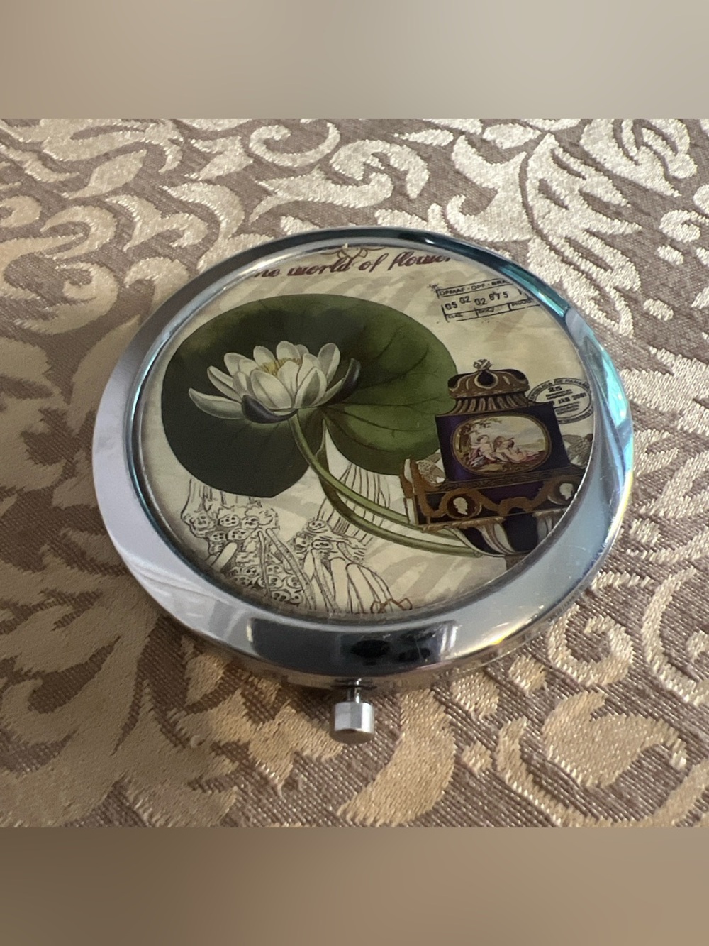 Lotus Mirror Compact World Of Flowers Make Up Accessory